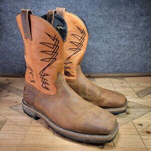 WIDE Irish Setter Men's 9.5 EE Marshall Leather Steel Toe Wellington Work Boots